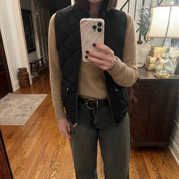 J Crew Black Quilted Vest - Picture 2 of 3